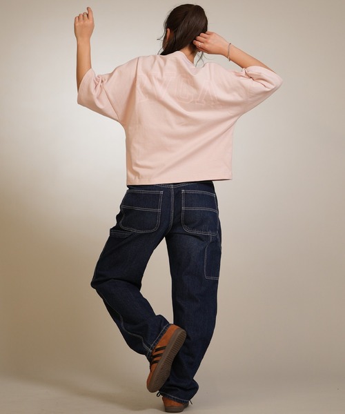 RVCA(ルーカ)の「RVCA/ルーカ 半袖 Tシャツ バックプリント ショート丈 BG043216(Tシャツ/カットソー・レディース・ライトピンク/スミクロ/ホワイト・S/L/M)」の18枚目の写真