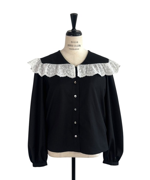 HONEY MI HONEY（ハニーミーハニー）の「lace frill sailor collar blouse（シャツ/ブラウス・レディース・ホワイト/グレー/ブラック・FREE）」の3枚目の写真