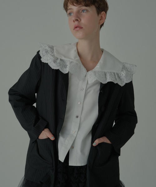 HONEY MI HONEY（ハニーミーハニー）の「lace frill sailor collar blouse（シャツ/ブラウス・レディース・ホワイト/グレー/ブラック・FREE）」の11枚目の写真