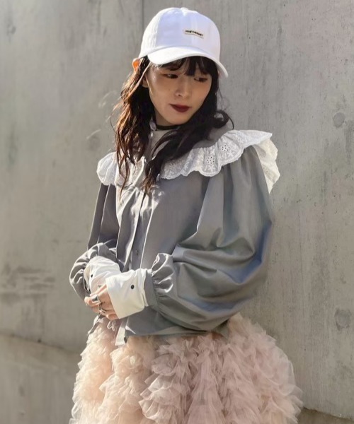 HONEY MI HONEY（ハニーミーハニー）の「lace frill sailor collar blouse（シャツ/ブラウス・レディース・ホワイト/グレー/ブラック・FREE）」の18枚目の写真