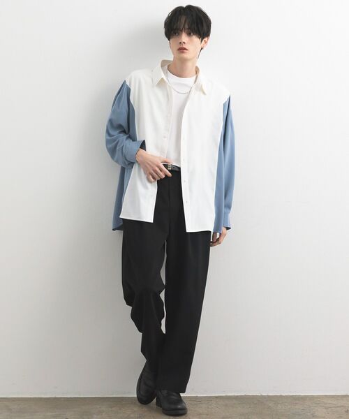 CRAFT STANDARD BOUTIQUE（クラフトスタンダードブティック）の「カラーブロックルーズシャツ（シャツ/ブラウス・メンズ・ブラック/ブルー/グレー・L/M）」の22枚目の写真