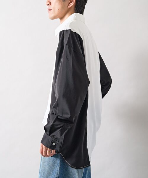 CRAFT STANDARD BOUTIQUE（クラフトスタンダードブティック）の「カラーブロックルーズシャツ（シャツ/ブラウス・メンズ・ブラック/ブルー/グレー・L/M）」の5枚目の写真