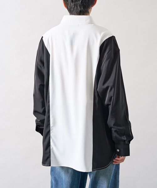 CRAFT STANDARD BOUTIQUE（クラフトスタンダードブティック）の「カラーブロックルーズシャツ（シャツ/ブラウス・メンズ・ブラック/ブルー/グレー・L/M）」の6枚目の写真