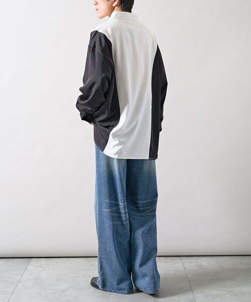 CRAFT STANDARD BOUTIQUE（クラフトスタンダードブティック）の「カラーブロックルーズシャツ（シャツ/ブラウス・メンズ・ブラック/ブルー/グレー・L/M）」の9枚目の写真