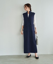 STYLE DELI（スタイルデリ）の「ジップ付きスタンドネックのリブニットワンピース（ワンピース）」