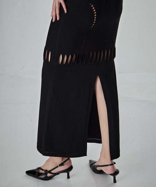 FETICO（フェティコ）の「【FETICO/フェティコ】《STUDIOUS別注》別注 MESH KNIT MAXI SKIRT/メッシュニットマキシスカート（スカート・レディース・ブラウン/ブラック・36/38）」の13枚目の写真