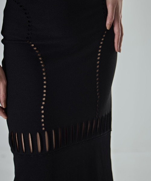 FETICO（フェティコ）の「【FETICO/フェティコ】《STUDIOUS別注》別注 MESH KNIT MAXI SKIRT/メッシュニットマキシスカート（スカート・レディース・ブラウン/ブラック・36/38）」の10枚目の写真