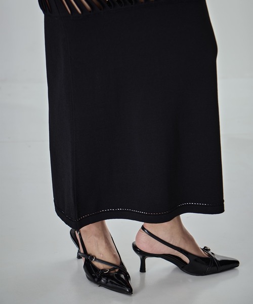 FETICO（フェティコ）の「【FETICO/フェティコ】《STUDIOUS別注》別注 MESH KNIT MAXI SKIRT/メッシュニットマキシスカート（スカート・レディース・ブラウン/ブラック・36/38）」の11枚目の写真