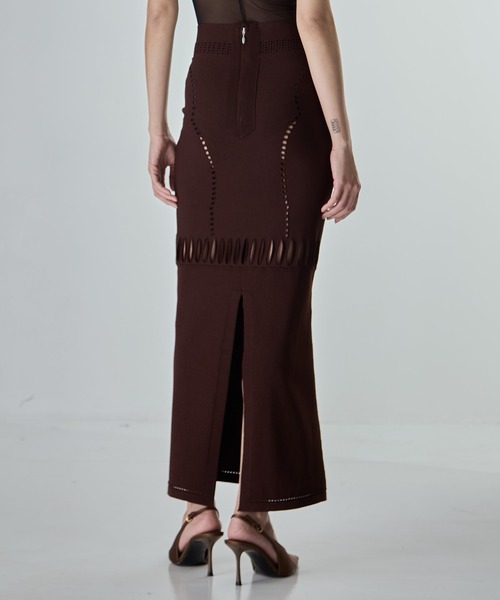 FETICO（フェティコ）の「【FETICO/フェティコ】《STUDIOUS別注》別注 MESH KNIT MAXI SKIRT/メッシュニットマキシスカート（スカート・レディース・ブラウン/ブラック・36/38）」の20枚目の写真