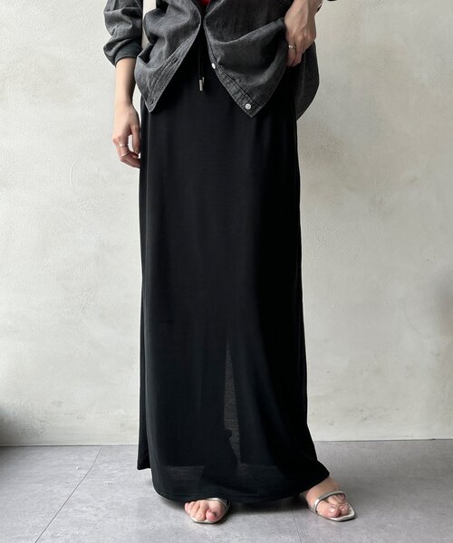 DouDou(ドゥドゥ)の「【セットアップ可能】ソフトIラインスカート(スカート・レディース・ライトグレー/モカ/ブラック・FREE)」の1枚目の写真