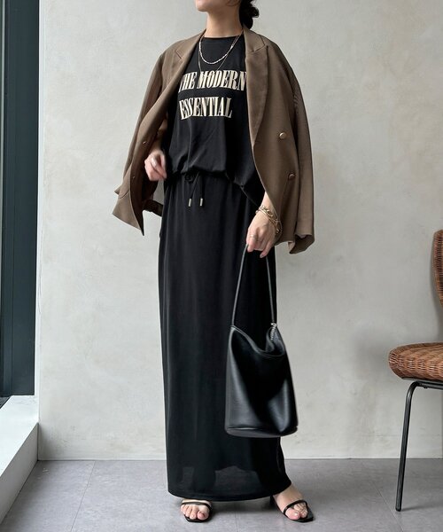 DouDou(ドゥドゥ)の「【セットアップ可能】ソフトIラインスカート(スカート・レディース・ライトグレー/モカ/ブラック・FREE)」の4枚目の写真