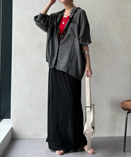 DouDou(ドゥドゥ)の「【セットアップ可能】ソフトIラインスカート(スカート・レディース・ライトグレー/モカ/ブラック・FREE)」の9枚目の写真