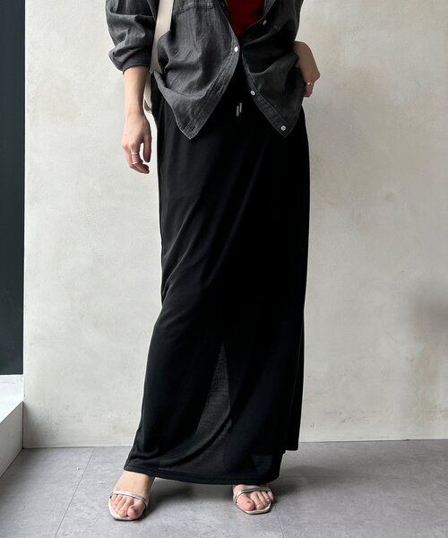 DouDou(ドゥドゥ)の「【セットアップ可能】ソフトIラインスカート(スカート・レディース・ライトグレー/モカ/ブラック・FREE)」の12枚目の写真