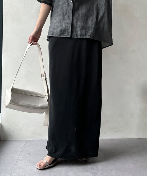 DouDou(ドゥドゥ)の「【セットアップ可能】ソフトIラインスカート(スカート・レディース・ライトグレー/モカ/ブラック・FREE)」の14枚目の写真
