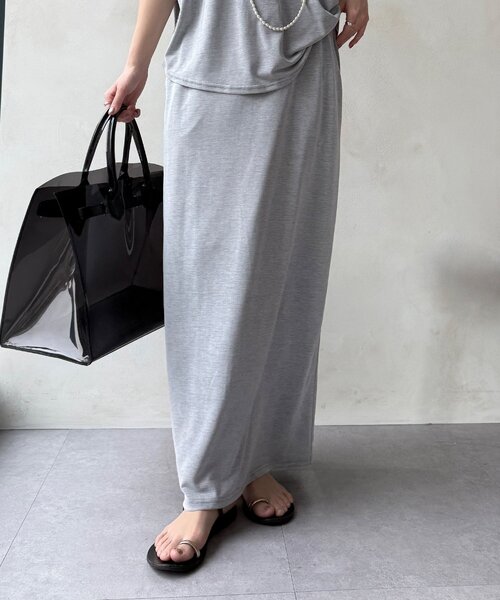 DouDou(ドゥドゥ)の「【セットアップ可能】ソフトIラインスカート(スカート・レディース・ライトグレー/モカ/ブラック・FREE)」の20枚目の写真