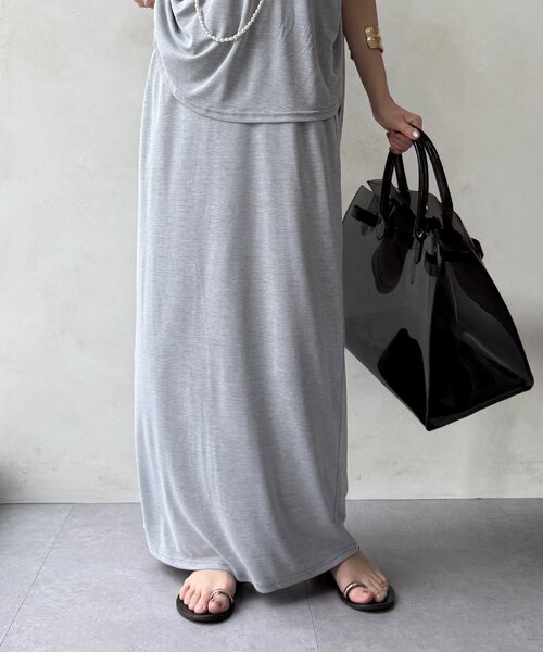 DouDou(ドゥドゥ)の「【セットアップ可能】ソフトIラインスカート(スカート・レディース・ライトグレー/モカ/ブラック・FREE)」の21枚目の写真