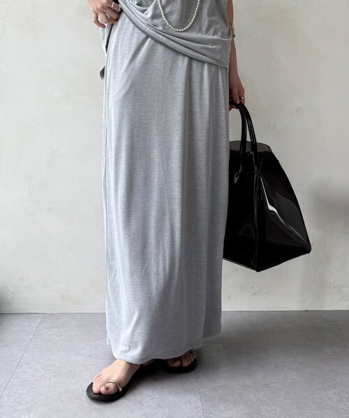 DouDou(ドゥドゥ)の「【セットアップ可能】ソフトIラインスカート(スカート・レディース・ライトグレー/モカ/ブラック・FREE)」の22枚目の写真