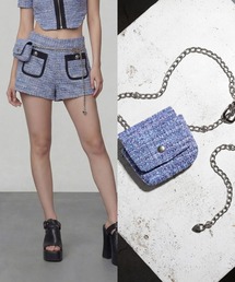 ベルトポーチ+ツイードショートパンツ