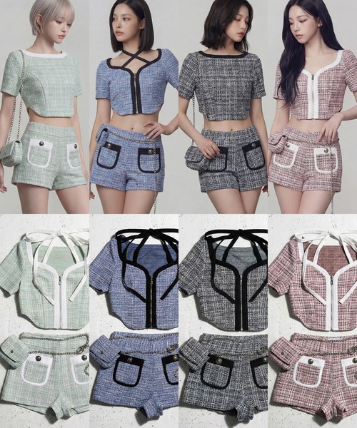 DURAS(デュラス)の「ベルトポーチ+ツイードショートパンツ(その他パンツ・レディース・ピンク/ライム/ブラック/ブルー・ONE SIZE)」の19枚目の写真