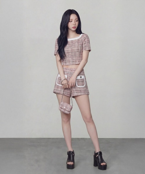 DURAS(デュラス)の「ベルトポーチ+ツイードショートパンツ(その他パンツ・レディース・ピンク/ライム/ブラック/ブルー・ONE SIZE)」の17枚目の写真