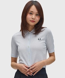 FRED PERRY/フレッドペリー] 別注 ワンポイントロゴ刺繍 リブニット
