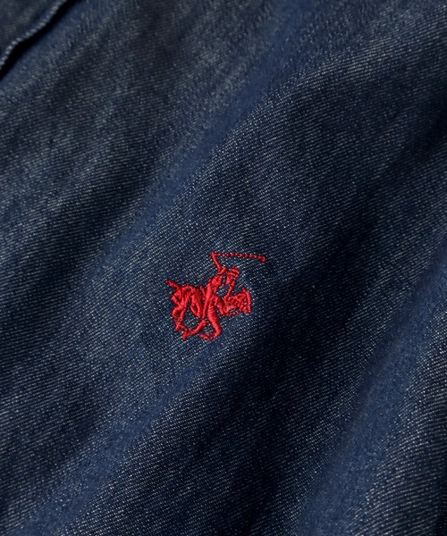 BEVERLY HILLS POLO CLUB(ビバリーヒルズポロクラブ)の「【Bevery Hills Polo Club/ビバリーヒルズポロクラブ】ワンポイント刺繍 長袖シャツ(S:クロップド丈 / M:ミドル丈)(シャツ/ブラウス・レディース・ブルー系その他/イエロー系その他/ブルー系その他2/ライトブルー/インディゴブルー/ホワイト/オレンジ系その他・M/S)」の11枚目の写真