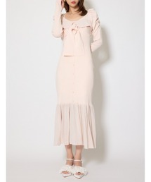 rienda（リエンダ）の「【森香澄さん着用】レイヤードフロントリボンマーメイドニットワンピース　春服（ワンピース）」