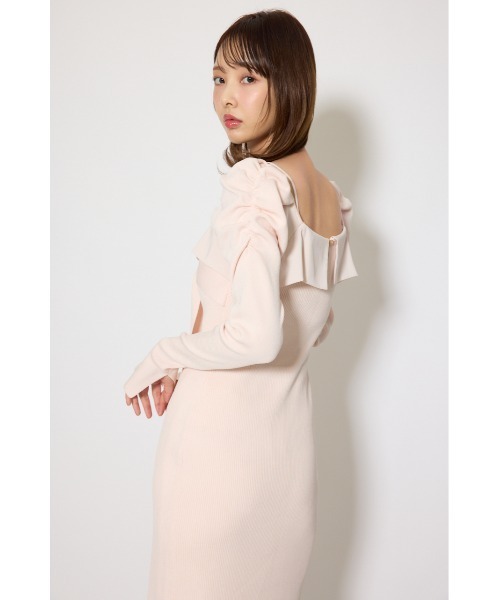 セール】【森香澄さん着用】レイヤードフロントリボンマーメイドニット