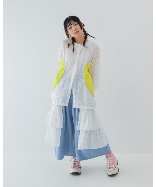 unica(ユニカ)の「alphabetオーガンジーポケットカーディガン laides(カーディガン/ボレロ・レディース・サックスブルー/オフホワイト・F)」の10枚目の写真