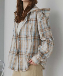 【値下げ◎】 ACCUSE / 美品 オーバーサイズ ノーカラー チェックシャツ 値下げ◎】 ACCUSE / 美品 オーバーサイズ ノーカラー チェックシャツ