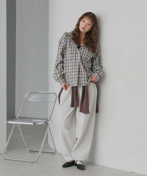 【新品未使用】ADIUE TRISTESSE チェックブラウス conges payes ADIEU TRISTESSE（コンジェペイエアデュートリステス