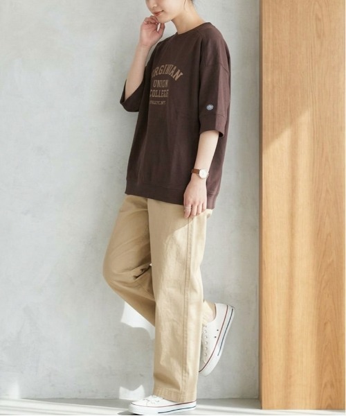 DISCUS ATHLETIC（ディスカス　アスレチック）の「【DISCUS ATHLETIC/ディスカス アスレチック】袖切替ルーズプリント半袖Tシャツ/カレッジプリント半袖スウェットTシャツ（Tシャツ/カットソー・レディース・ラベンダー/スミクロ/ブルー/オフホワイト/ブラウン/イエロー・LARGE/MEDIUM）」の16枚目の写真