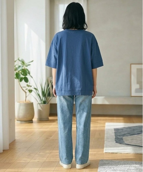 DISCUS ATHLETIC（ディスカス　アスレチック）の「【DISCUS ATHLETIC/ディスカス アスレチック】袖切替ルーズプリント半袖Tシャツ/カレッジプリント半袖スウェットTシャツ（Tシャツ/カットソー・レディース・ラベンダー/スミクロ/ブルー/オフホワイト/ブラウン/イエロー・LARGE/MEDIUM）」の20枚目の写真