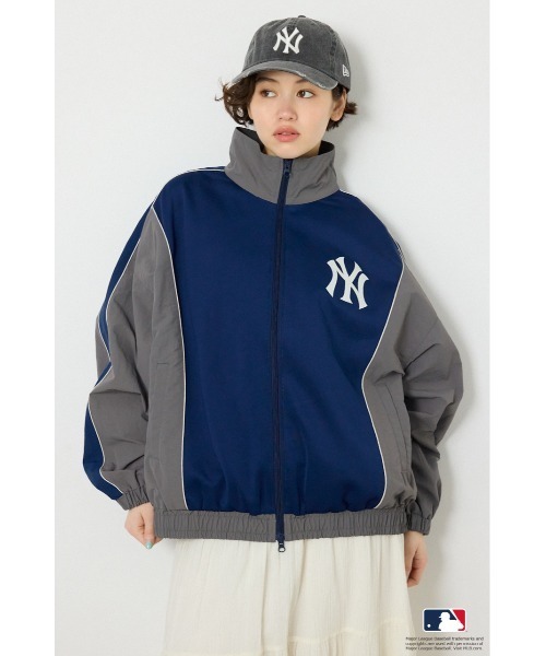 RODEO CROWNS WIDE BOWL(ロデオクラウンズワイドボウル)の「(MLB)ドッキングトラックジャケット(ナイロンジャケット・レディース・ライトグレー/ブラウン/ネイビー・FREE)」の19枚目の写真