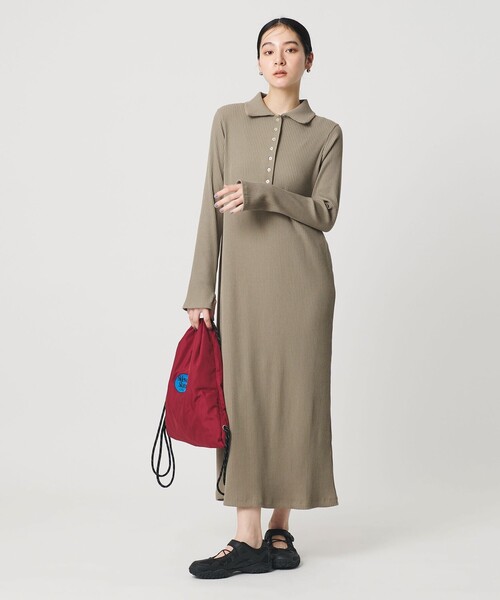 BEAUTY&YOUTH UNITED ARROWS(ビューティーアンドユースユナイテッドアローズ)の「【WEB限定】ポロカラー リブワンピース(ワンピース・レディース・ブラック/ブラウン系/モカ・FREE)」の3枚目の写真