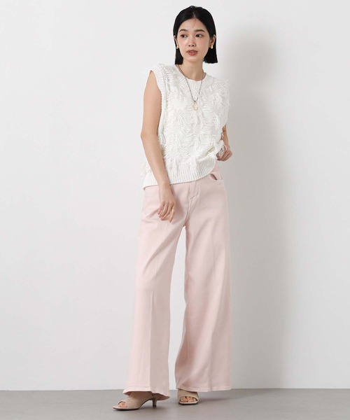 Gready Brilliant(グレディブリリアン)の「フリンジテープヤーンVネックニット(ニット/セーター・レディース・オフホワイト/ベージュ・38)」の7枚目の写真