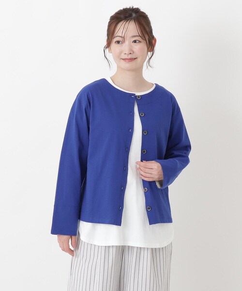one'sterrace(ワンズテラス)の「バスク クルーネックカーディガン(カーディガン/ボレロ・レディース・ブルー系その他7/グリーン系その他6/その他・02)」の2枚目の写真