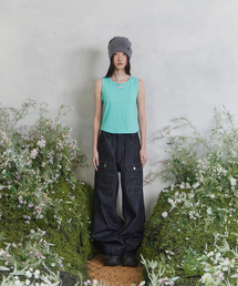 TANSANMAGNESIUM（タンサン マグネシウム）の「い いX  ロゴベーシックスリーブレス（ミント）（Tシャツ/カットソー）」