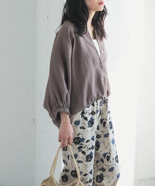 URBAN RESEARCH DOORS(アーバンリサーチドアーズ)の「リネンドロストドルマンブラウス(シャツ/ブラウス・レディース・チェック/モカ/ミント/ブラック・FREE)」の17枚目の写真