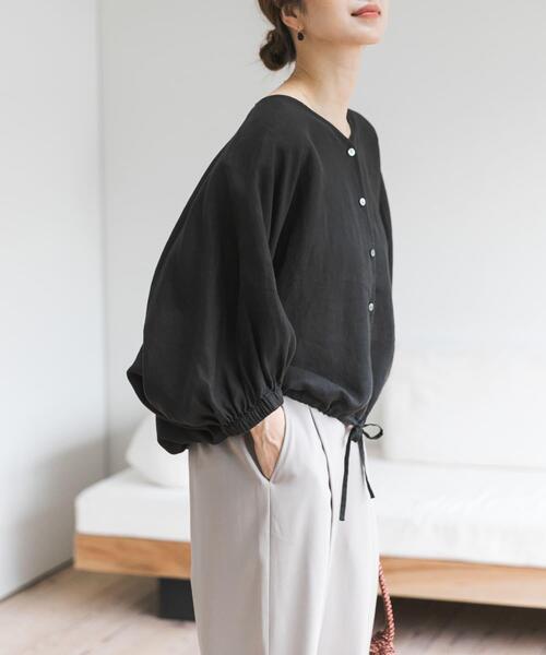 URBAN RESEARCH DOORS（アーバンリサーチドアーズ）の「リネンドロストドルマンブラウス（シャツ/ブラウス・レディース・チェック/モカ/ミント/ブラック・FREE）」の20枚目の写真