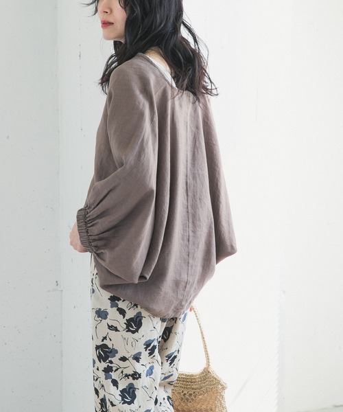 URBAN RESEARCH DOORS(アーバンリサーチドアーズ)の「リネンドロストドルマンブラウス(シャツ/ブラウス・レディース・チェック/モカ/ミント/ブラック・FREE)」の22枚目の写真