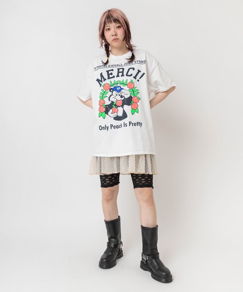RNA(アールエヌエー)の「M2682 PINKMOTEL モモクマプリントTEE(Tシャツ/カットソー・レディース・アッシュグレー/ブラック/ホワイト/ピンク・MEDIUM)」の20枚目の写真