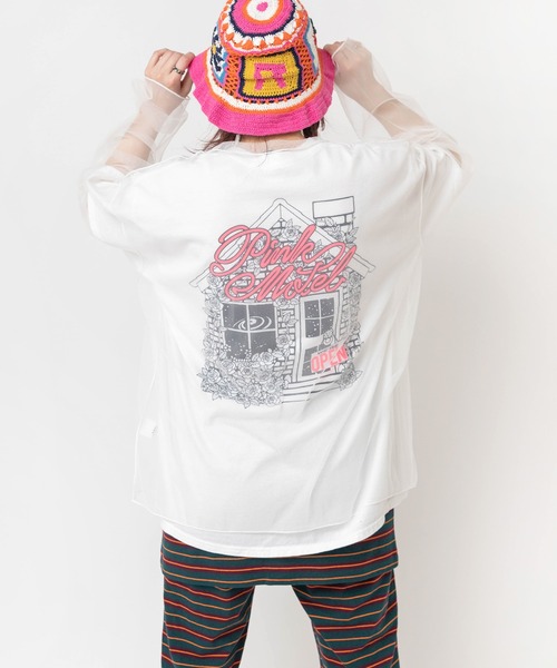 RNA(アールエヌエー)の「M2682 PINKMOTEL モモクマプリントTEE(Tシャツ/カットソー・レディース・アッシュグレー/ブラック/ホワイト/ピンク・MEDIUM)」の5枚目の写真