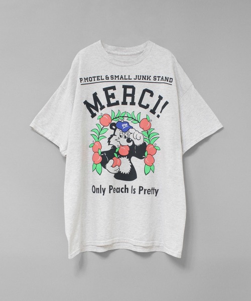 RNA(アールエヌエー)の「M2682 PINKMOTEL モモクマプリントTEE(Tシャツ/カットソー・レディース・アッシュグレー/ブラック/ホワイト/ピンク・MEDIUM)」の11枚目の写真