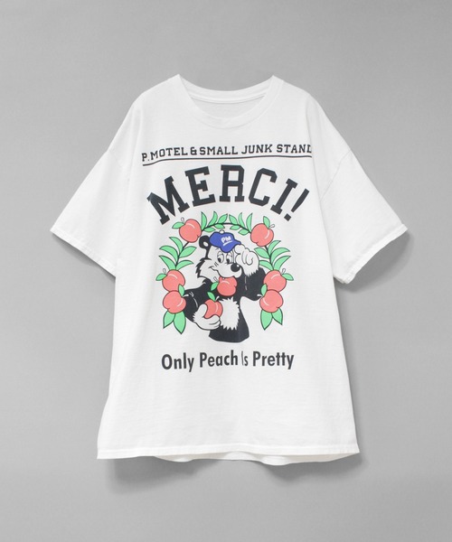 RNA(アールエヌエー)の「M2682 PINKMOTEL モモクマプリントTEE(Tシャツ/カットソー・レディース・アッシュグレー/ブラック/ホワイト/ピンク・MEDIUM)」の6枚目の写真
