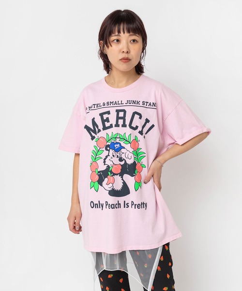 RNA(アールエヌエー)の「M2682 PINKMOTEL モモクマプリントTEE(Tシャツ/カットソー・レディース・アッシュグレー/ブラック/ホワイト/ピンク・MEDIUM)」の12枚目の写真