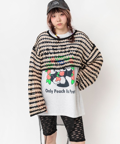 RNA(アールエヌエー)の「M2682 PINKMOTEL モモクマプリントTEE(Tシャツ/カットソー・レディース・アッシュグレー/ブラック/ホワイト/ピンク・MEDIUM)」の10枚目の写真