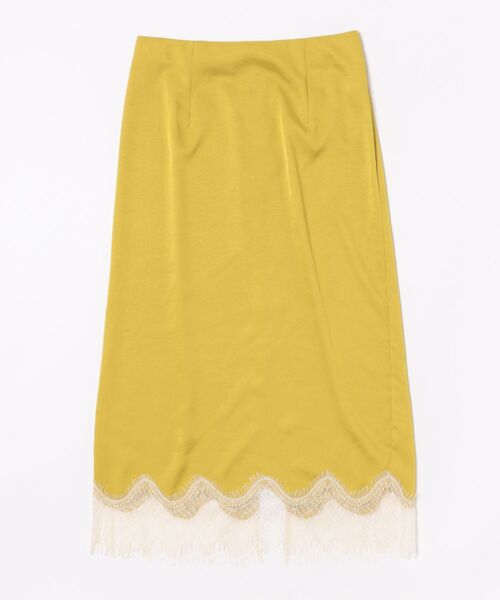 SOFFITTO(ソフィット)の「裾レースギャザースカート(スカート・レディース・イエロー/ブラック・S/M)」の1枚目の写真