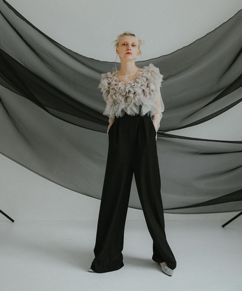 et.UNiVER(エトユニベール)の「Noir glitter pants set(パンツドレス・レディース・チャコール/ブラック×ベージュ/ブラウン・SMALL/MEDIUM/LARGE)」の9枚目の写真