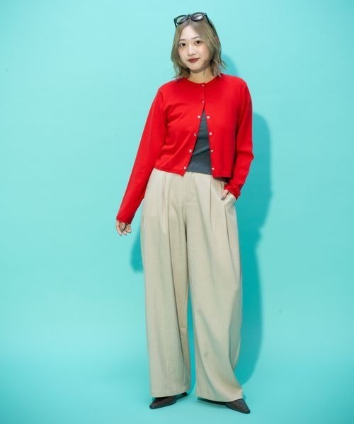 JEANASIS(ジーナシス)の「【ひろみ企画】ストライプパンツ/664280(スラックス・レディース・グレー/ブラウン/ベージュ・MEDIUM/LARGE)」の13枚目の写真